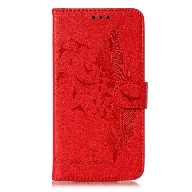 Capa Folio Para Samsung Galaxy A51 Couro Sintético Viva O Seu Sonho