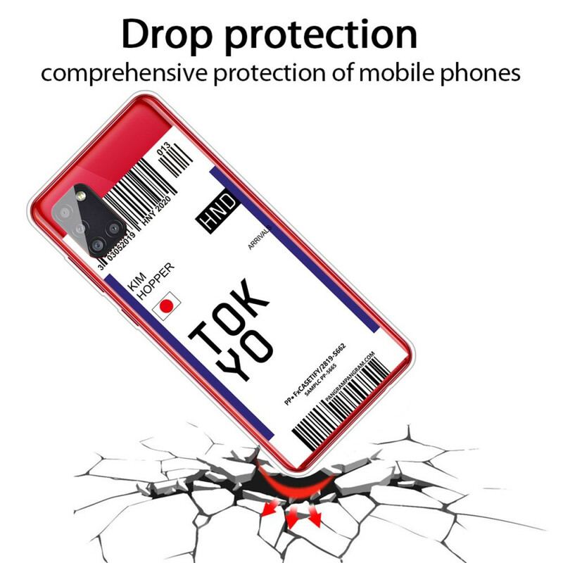 Capa Para Samsung Galaxy A51 Cartão De Embarque Para Tóquio