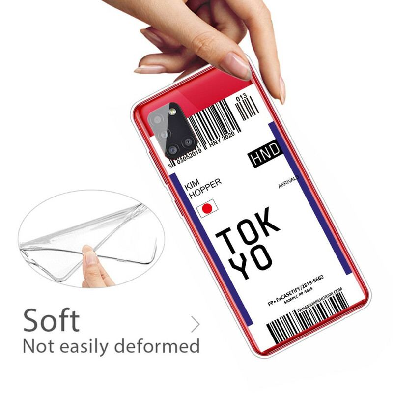 Capa Para Samsung Galaxy A51 Cartão De Embarque Para Tóquio
