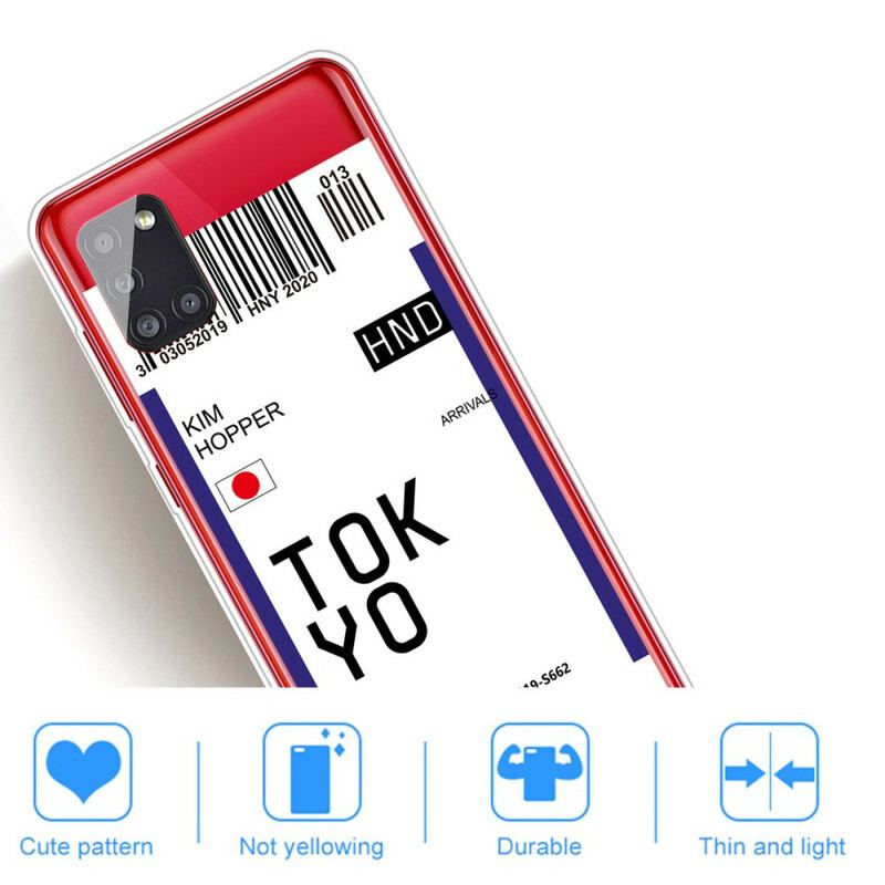 Capa Para Samsung Galaxy A51 Cartão De Embarque Para Tóquio