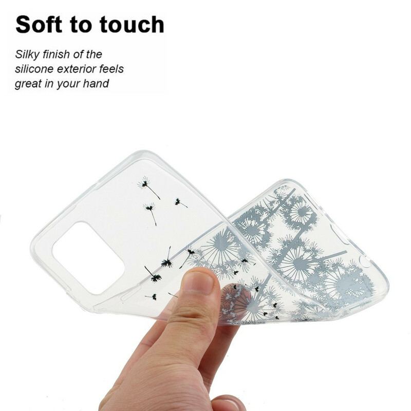 Capa Para Samsung Galaxy A51 Dentes-de-leão Pretos Sem Costura