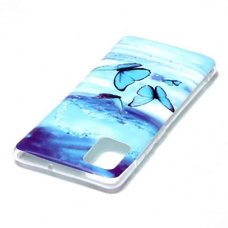 Capa Para Samsung Galaxy A51 Série Borboletas Fluorescentes