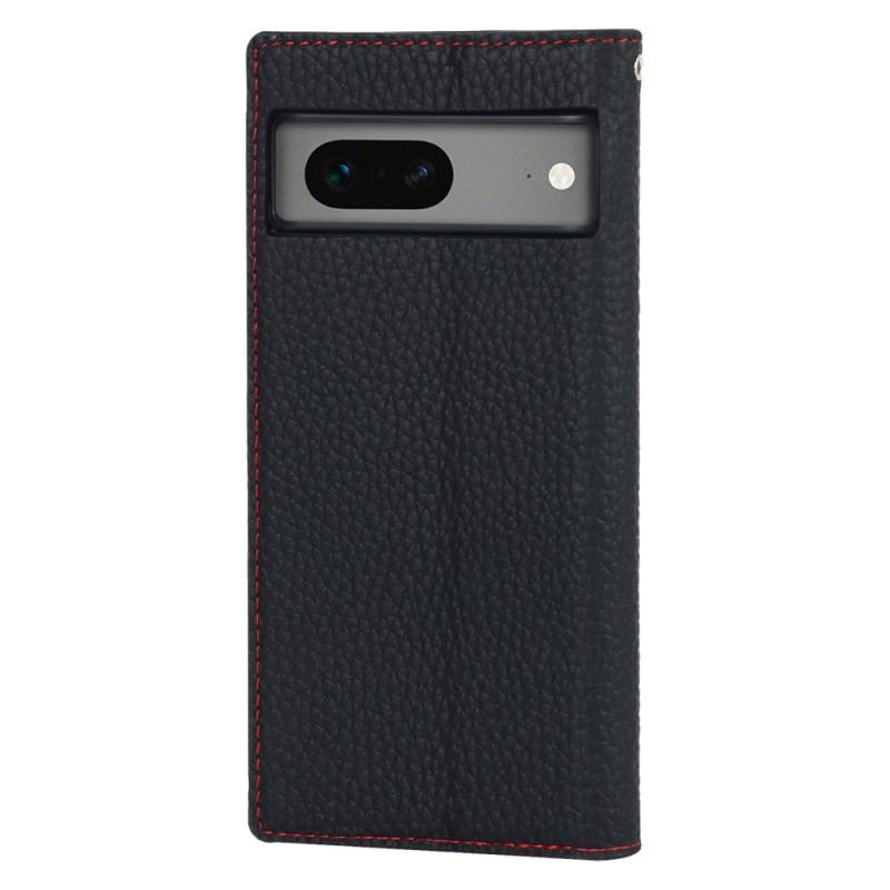 Capa De Celular Para Google Pixel 7A De Cordão Flip Correia De Couro Litchi Genuíno
