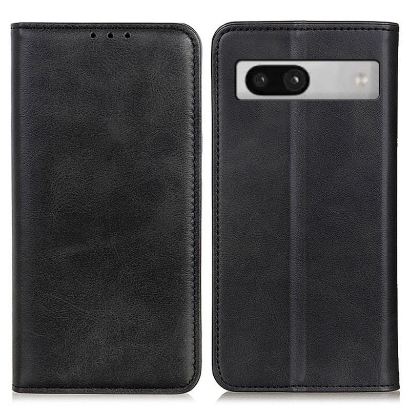 Capa De Celular Para Google Pixel 7A Flip Clássico Couro Rachado