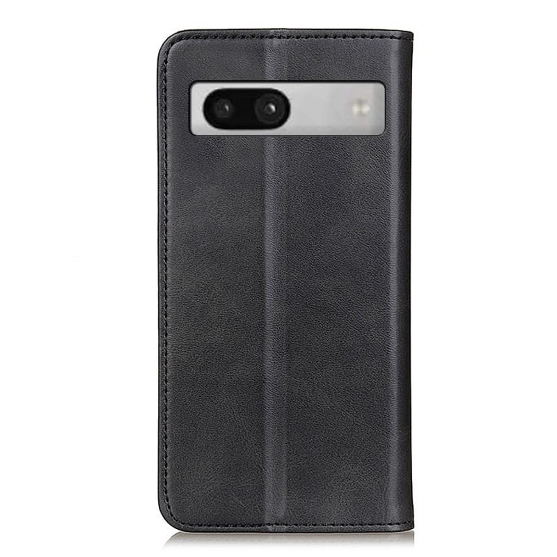 Capa De Celular Para Google Pixel 7A Flip Clássico Couro Rachado