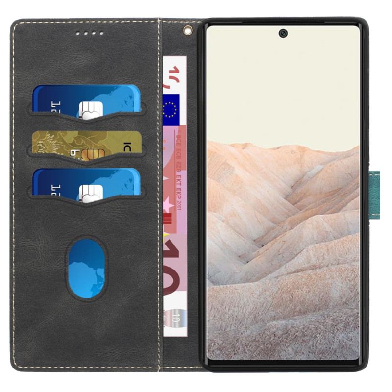 Capa De Couro Para Google Pixel 7A Friso E Cinta