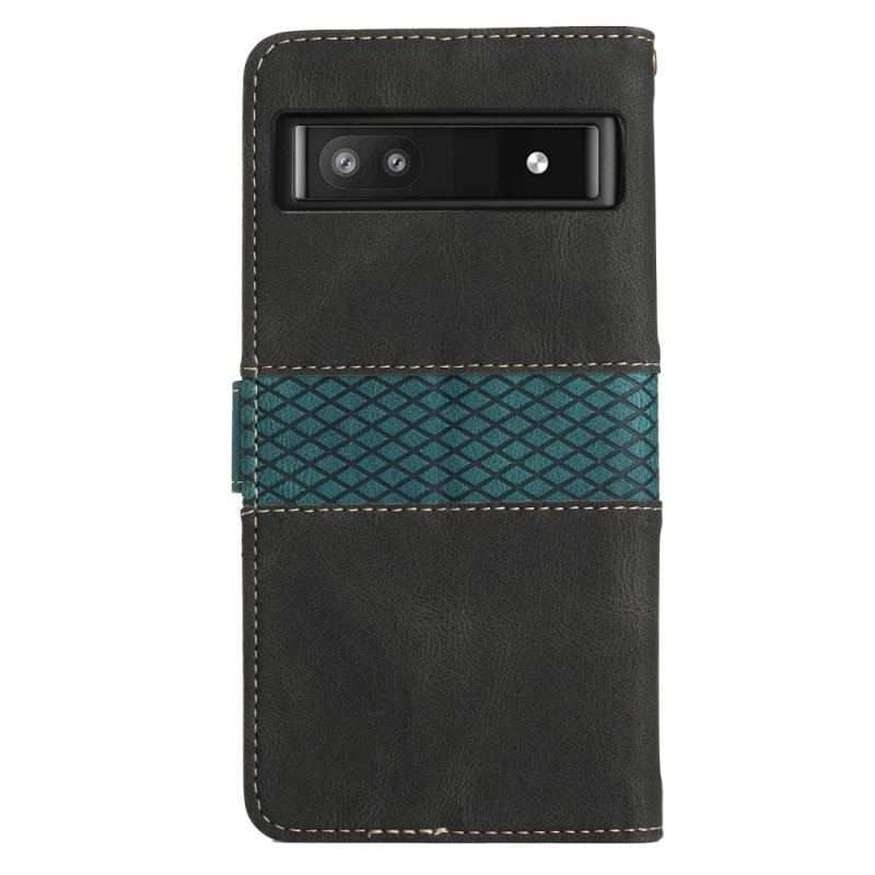 Capa De Couro Para Google Pixel 7A Friso E Cinta