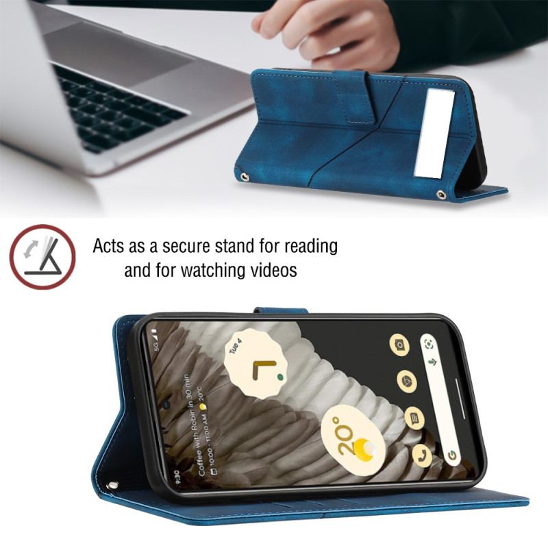 Capa Em Pele Para Google Pixel 7A De Cordão Estilo Strappy Dos Anos 70