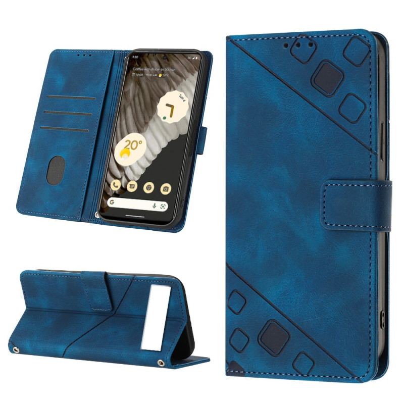 Capa Em Pele Para Google Pixel 7A De Cordão Estilo Strappy Dos Anos 70