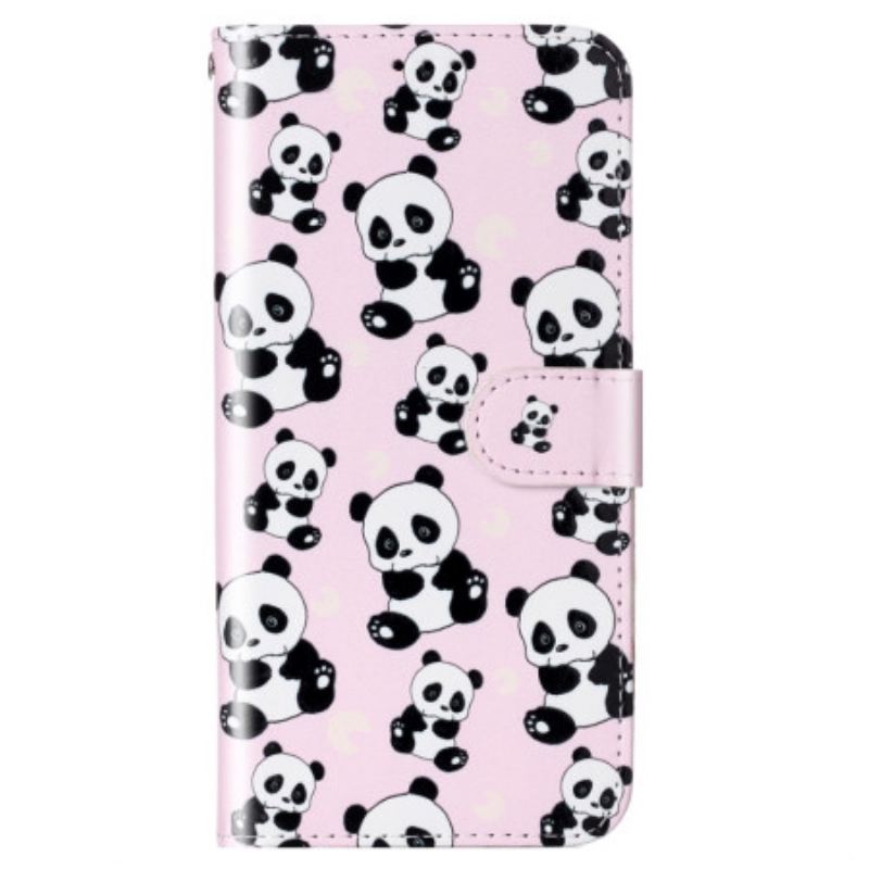 Capa Flip Para Google Pixel 7A De Cordão Tangas Pandas