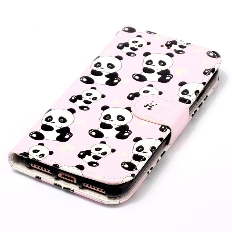 Capa Flip Para Google Pixel 7A De Cordão Tangas Pandas
