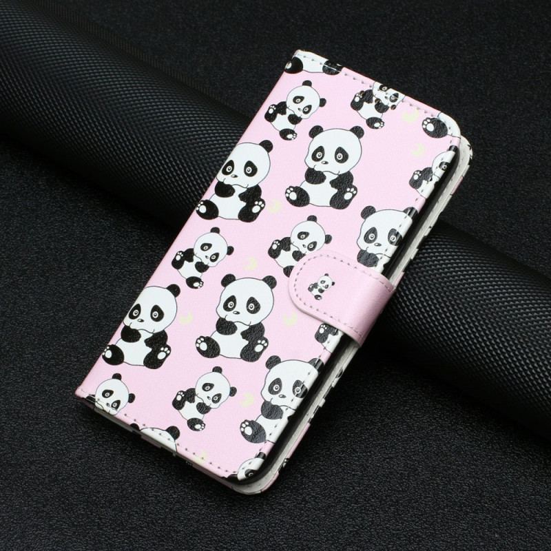Capa Flip Para Google Pixel 7A De Cordão Tangas Pandas