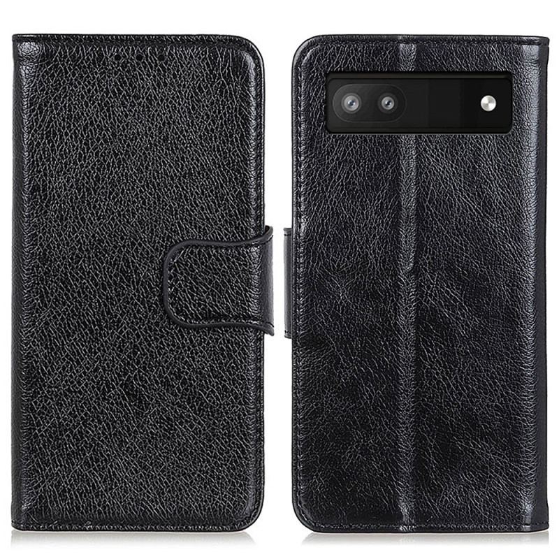 Capa Flip Para Google Pixel 7A Couro Napa Rachado