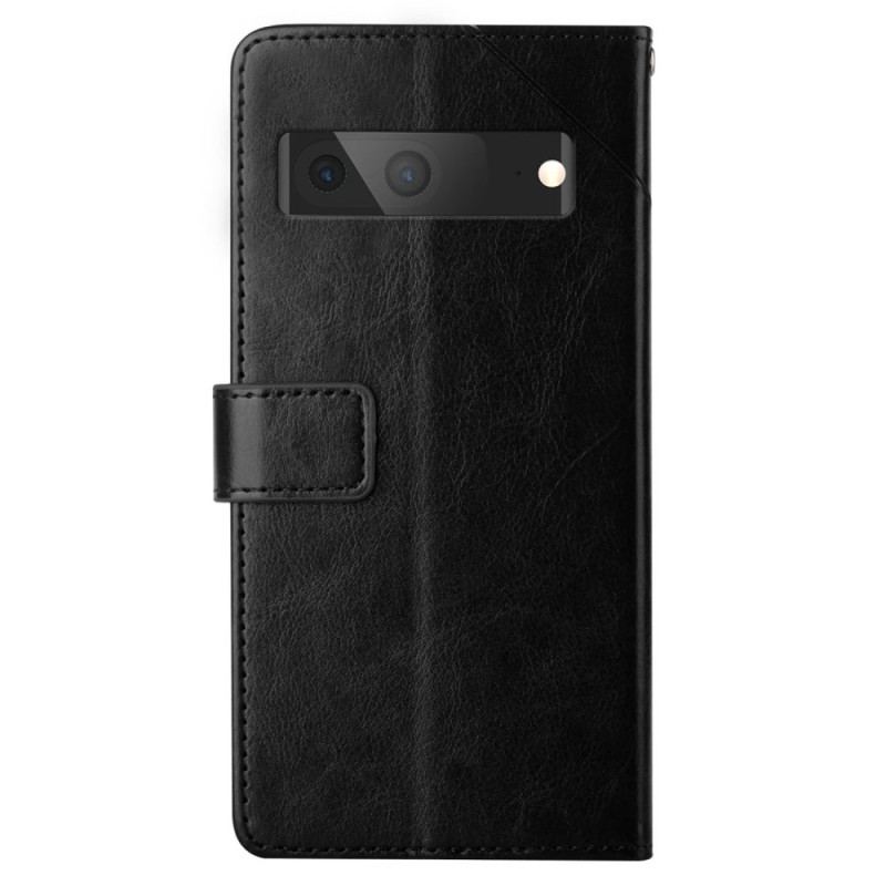 Capa Folio Para Google Pixel 7A De Cordão Design Y Strappy