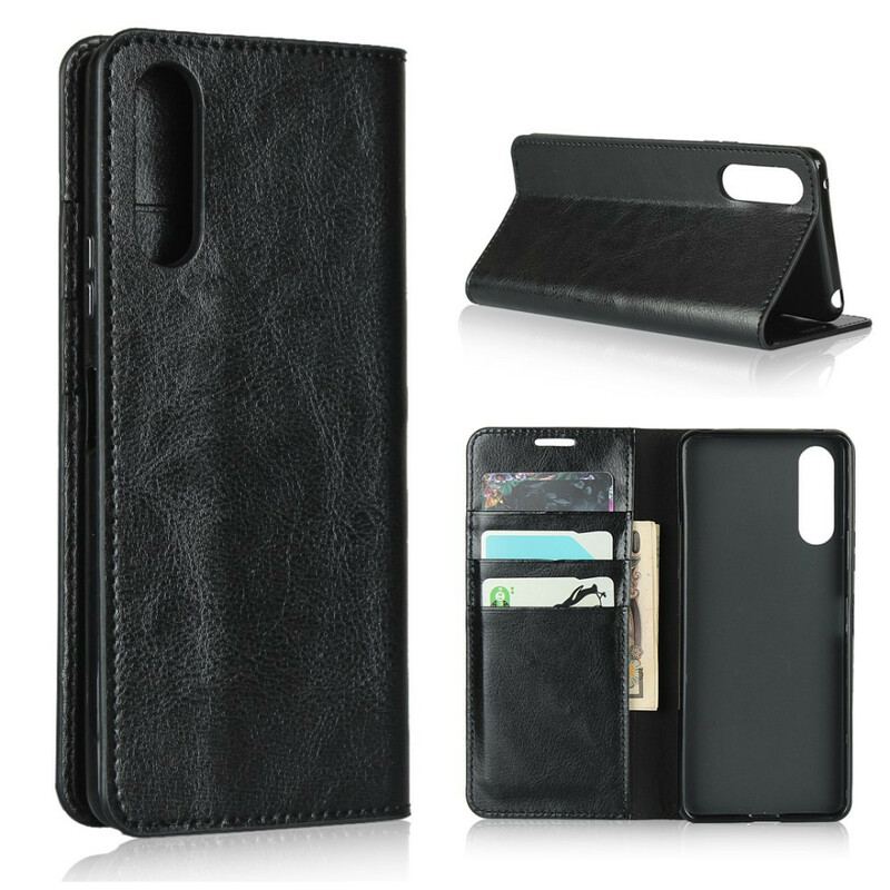 Capa De Celular Para Sony Xperia 10 II Flip Couro Legitimo