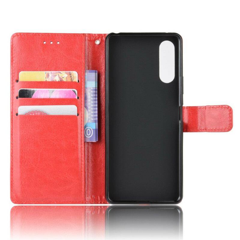 Capa Flip Para Sony Xperia 10 II Couro Falso Chamativo