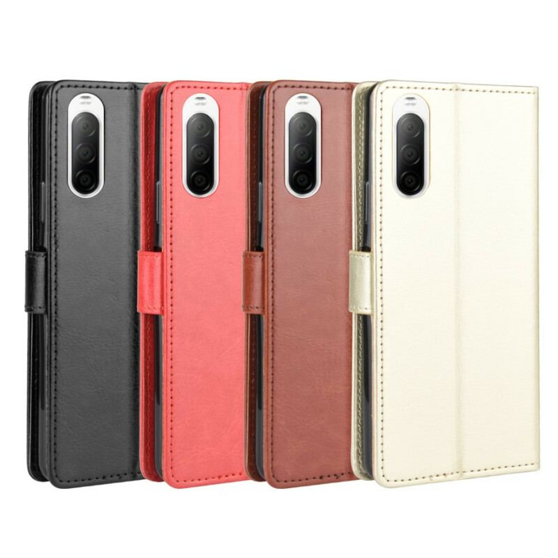 Capa Flip Para Sony Xperia 10 II Couro Falso Chamativo