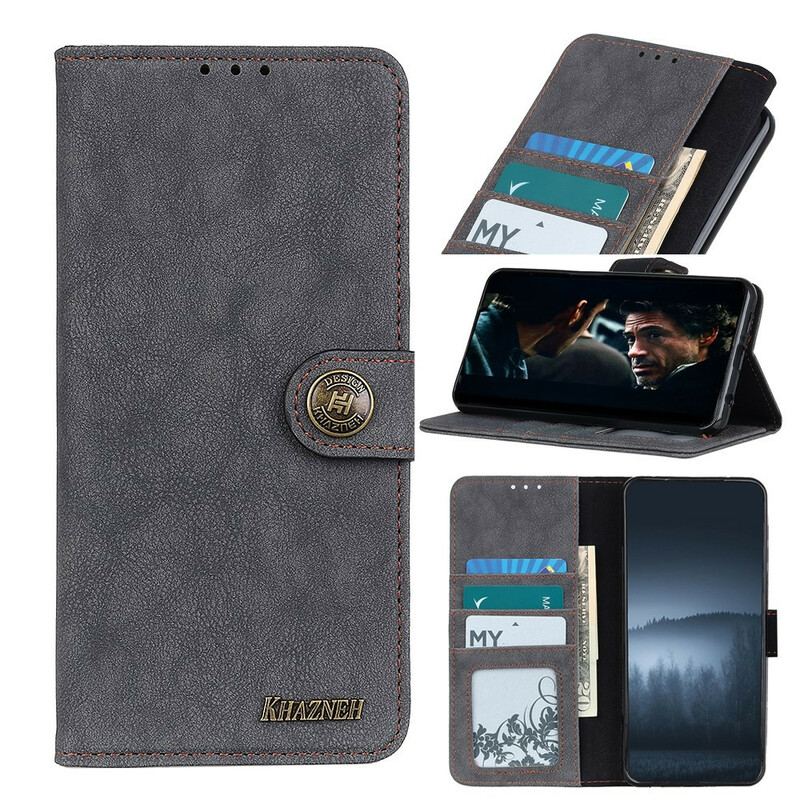 Capa Folio Para Sony Xperia 10 II Khazneh Retrô Split Couro Sintético