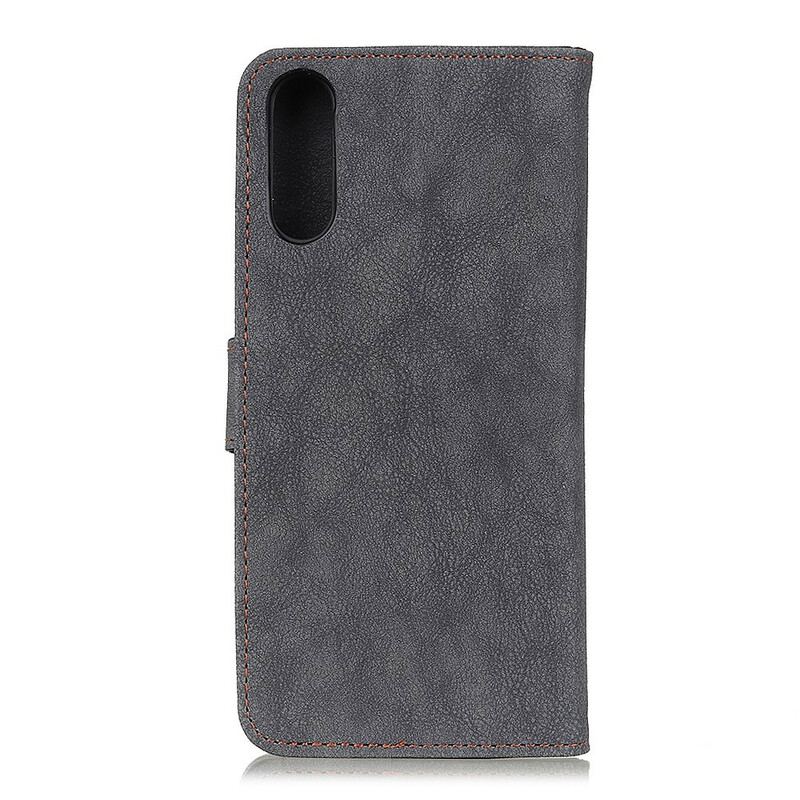 Capa Folio Para Sony Xperia 10 II Khazneh Retrô Split Couro Sintético