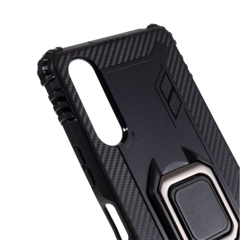 Capa Para Sony Xperia 10 II Anel E Fibra De Carbono