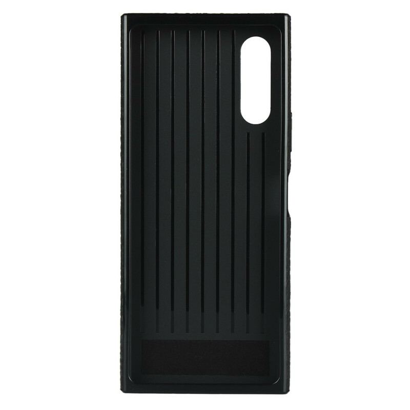Capa Para Sony Xperia 10 II Couro Litchi Genuíno Com Alça